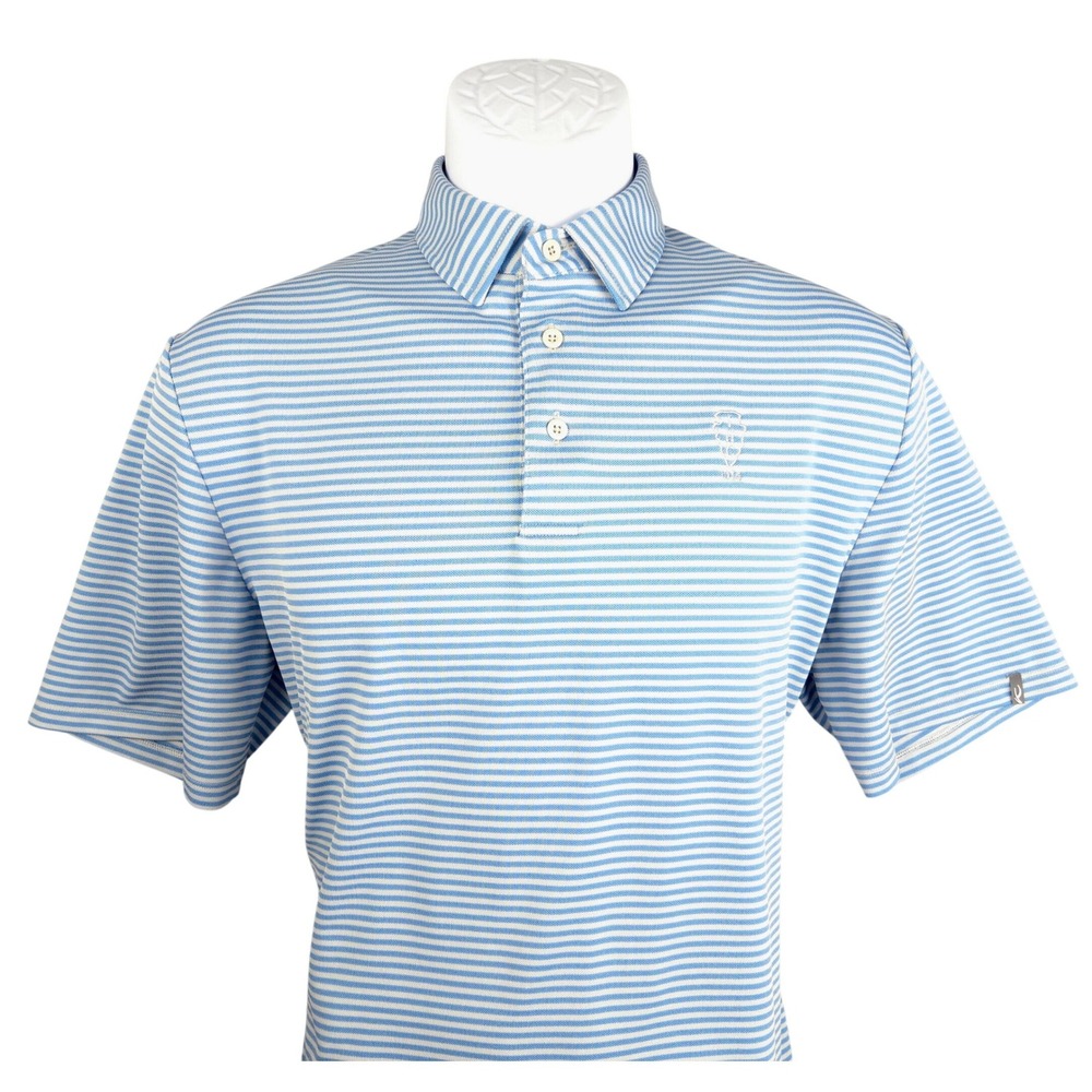 KJUS Men Lee Stripe Polo SS Light Blue White‎ Golf Shirt MG60-J06 Size 50 M